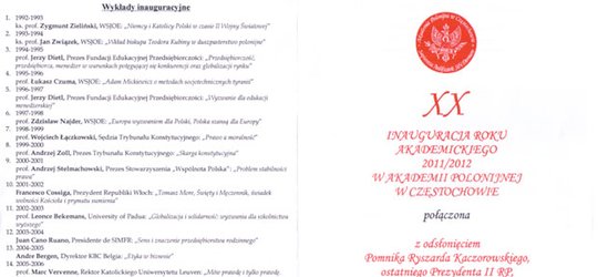 Inauguracja roku akademickiego w Akademii Polonijnej w Częstochowie